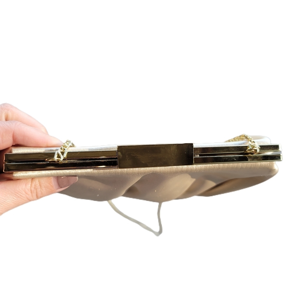 Lulu Townsend Evening Bag Beige Gold Chain Shoulder Bag - Picture 5 of 8